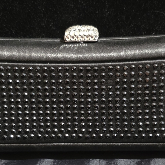 Black Clutch with Rhinestone Detailing - Picture 1 of 5
